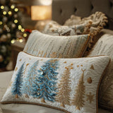 כיסוי כרית מרופד - יער חגיגי