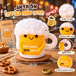כוס בירה סרוגה – Beer Happy – תמונת המוצר; הכרטיס המצורף באנגלית