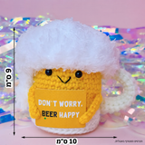 כוס בירה סרוגה – Beer Happy – פרטים נוספים; הכרטיס המצורף באנגלית